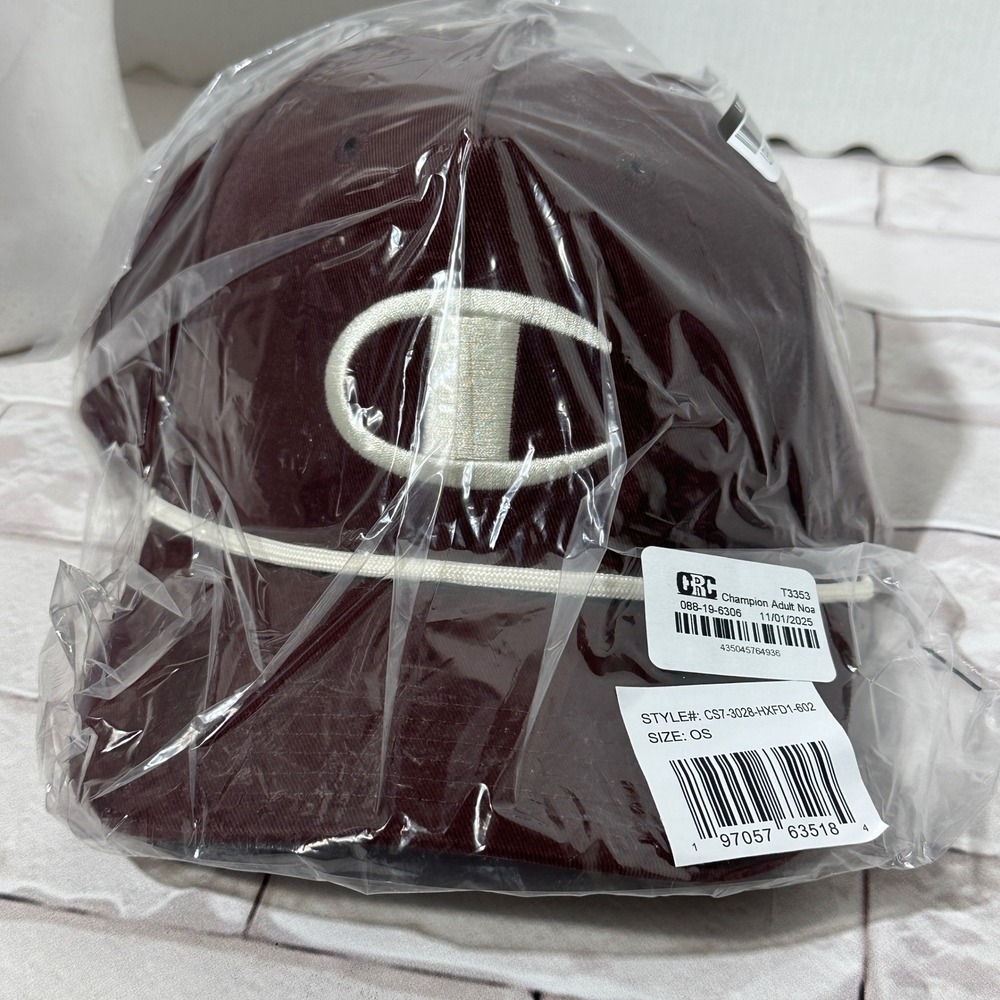 Champion Baseball‎ Cap Burgundy Embroidered C Logo Snapback OS New
